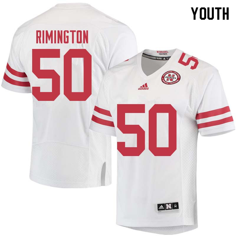 Youth #50 Dave Rimington Nebraska Cornhuskers College Football Jerseys Sale-White